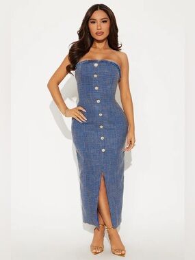 Fashion Nova Blue Maxi Dress